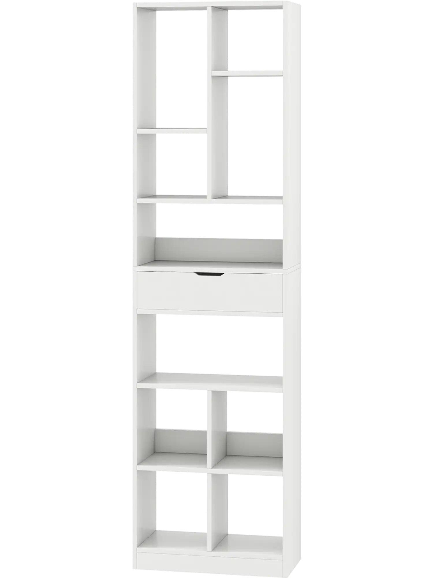 Costway 7-Tier Bookshelf with Drawer Floor Standing Display Storage Shelf 97814120 New