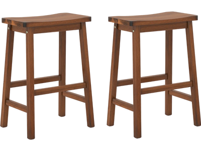 Costway Set of 2 Saddle-Seat Counter Height Bar Stools with Footrests 78155245 New