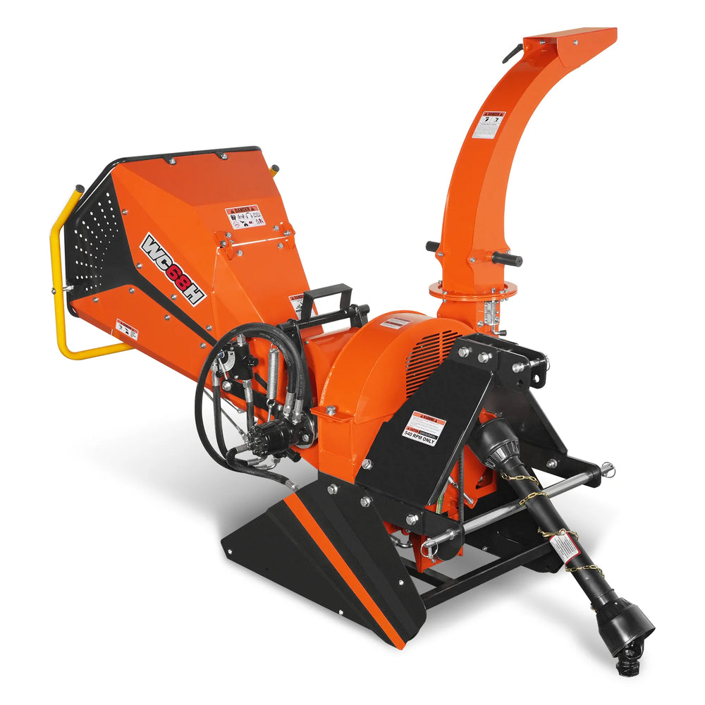 6" 3 Point Hydraulic Feeding PTO Wood Chipper for 20-50HP Tractor,  WC68H