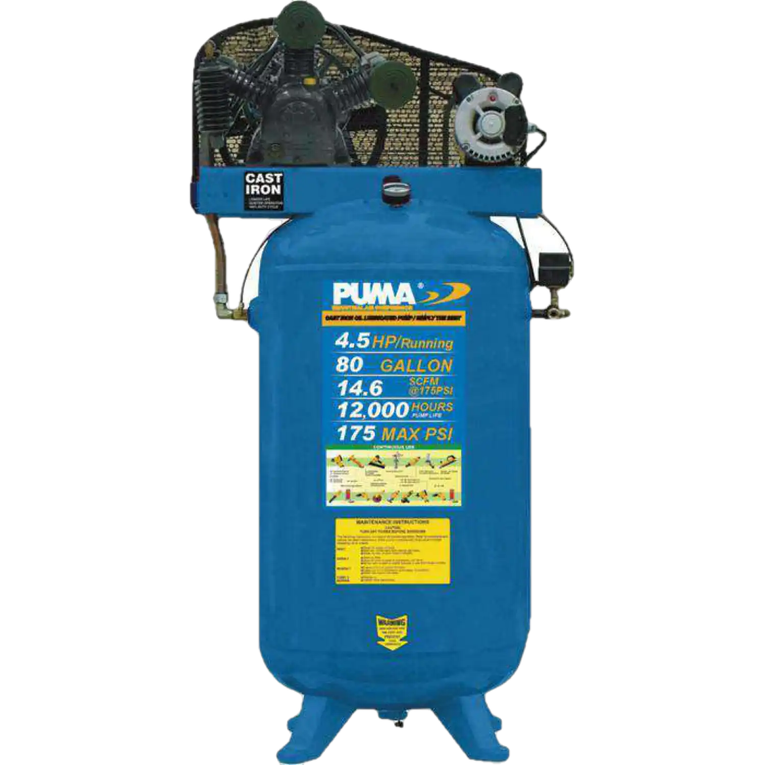 Puma TE-6580V 80 Gallon 5 HP Two Stage Air Compressor New