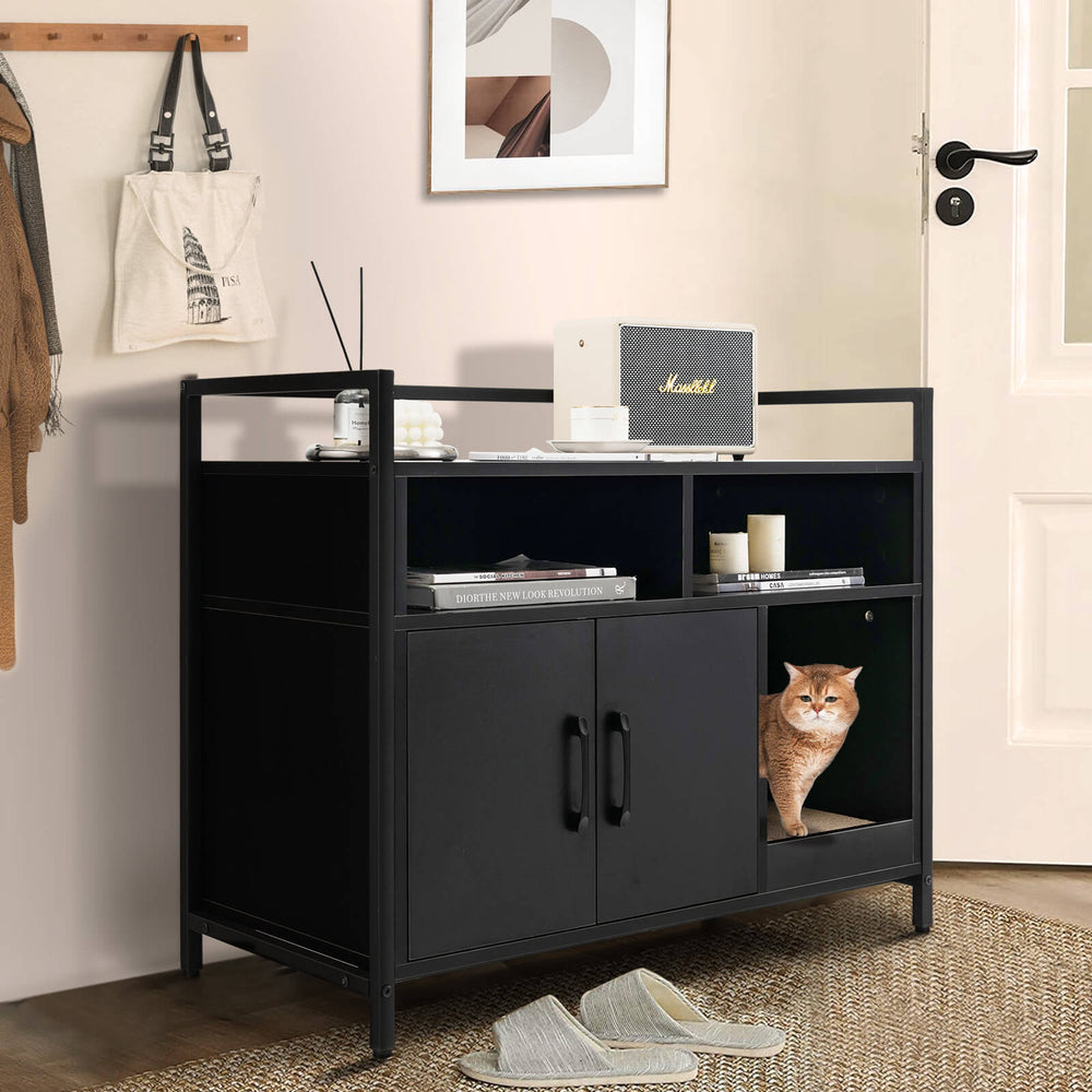 Hidden Cat Washroom with Double Doors and Scratch Cardboard - Gallery View 1 of 10