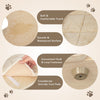 Multi-level cat tree with sisal scratching post, beige, featuring soft platforms and anti-slip foot pads for stability.