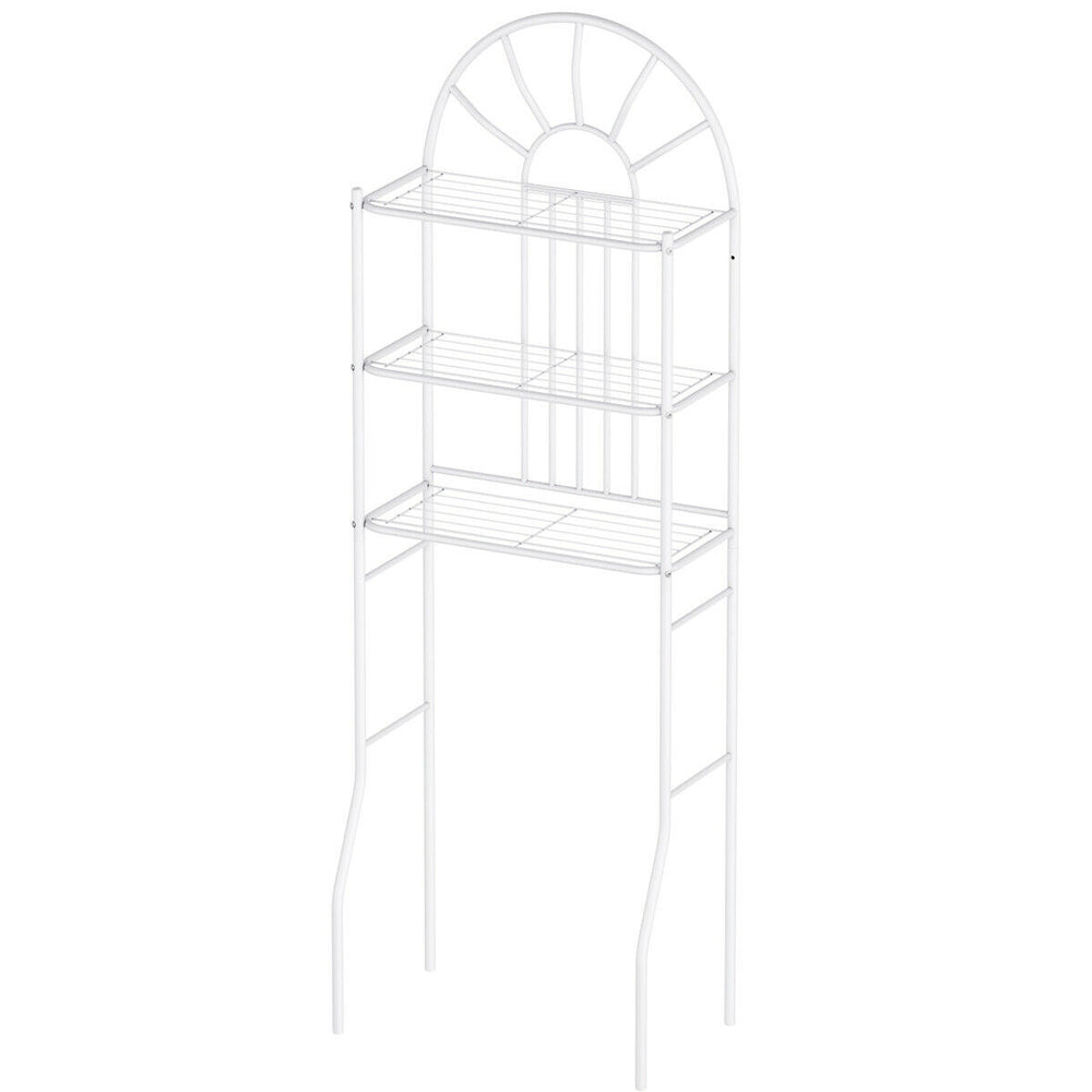 3-tier bathroom rack featuring a classic arch design and sturdy shelves, perfect for organizing bath supplies above the.