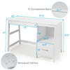 Modern 47.5-inch white computer desk with two storage drawers and waterproof surface, ideal for home or office use.