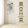 3-tier over-the-toilet storage rack made of sturdy powder-coated iron, ideal for maximizing bathroom space.