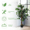 Detailed view of the 4-foot artificial ficus tree showcasing the realistic leaves and vibrant texture for home or.
