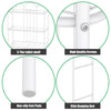 3-tier bathroom rack showcasing high-quality screws, non-slip feet pads, and a side hanging rod for optimal storage.