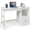 Modern 47.5-inch white computer desk featuring a spacious top surface and two drawers for organized storage in any.