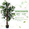Artificial 4ft ficus silk tree with 504 realistic leaves and cement base, perfect for home or office decor.