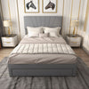 Full/Queen Size Upholstered Bed Frame with Drawer and Adjustable Headboard-Queen Size - Gallery View 1 of 10