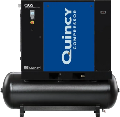 Quincy Compressor QGS 20 TMD-3 Rotary Screw Air Compressor 20 HP 132 Gal 125 Max PSI with Dryer New
