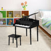 30-Key Wood Toy Kids Grand Piano with Bench & Music Rack-Black - Gallery View 1 of 11