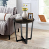 2-tier Round End Table with Storage Shelf & Metal Frame-Walnut - Gallery View 1 of 12