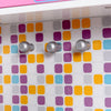 Silver hooks on a colorful backdrop for the Kids Wooden Pretend Cooking Playset, perfect for imaginative play.