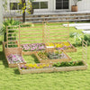 Raised garden bed made of fir wood with compost bin, featuring flowers and herbs for versatile gardening in your.