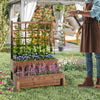 2-tier wood planter box with trellis, featuring rustic brown finish, ideal for growing vegetables and climbing plants.