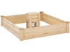 Raised garden bed with compost bin, made of durable fir wood, ideal for growing flowers and vegetables.