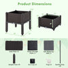 Elevated plastic raised garden bed planter kit in brown, featuring two planter boxes and self-watering disk for easy.