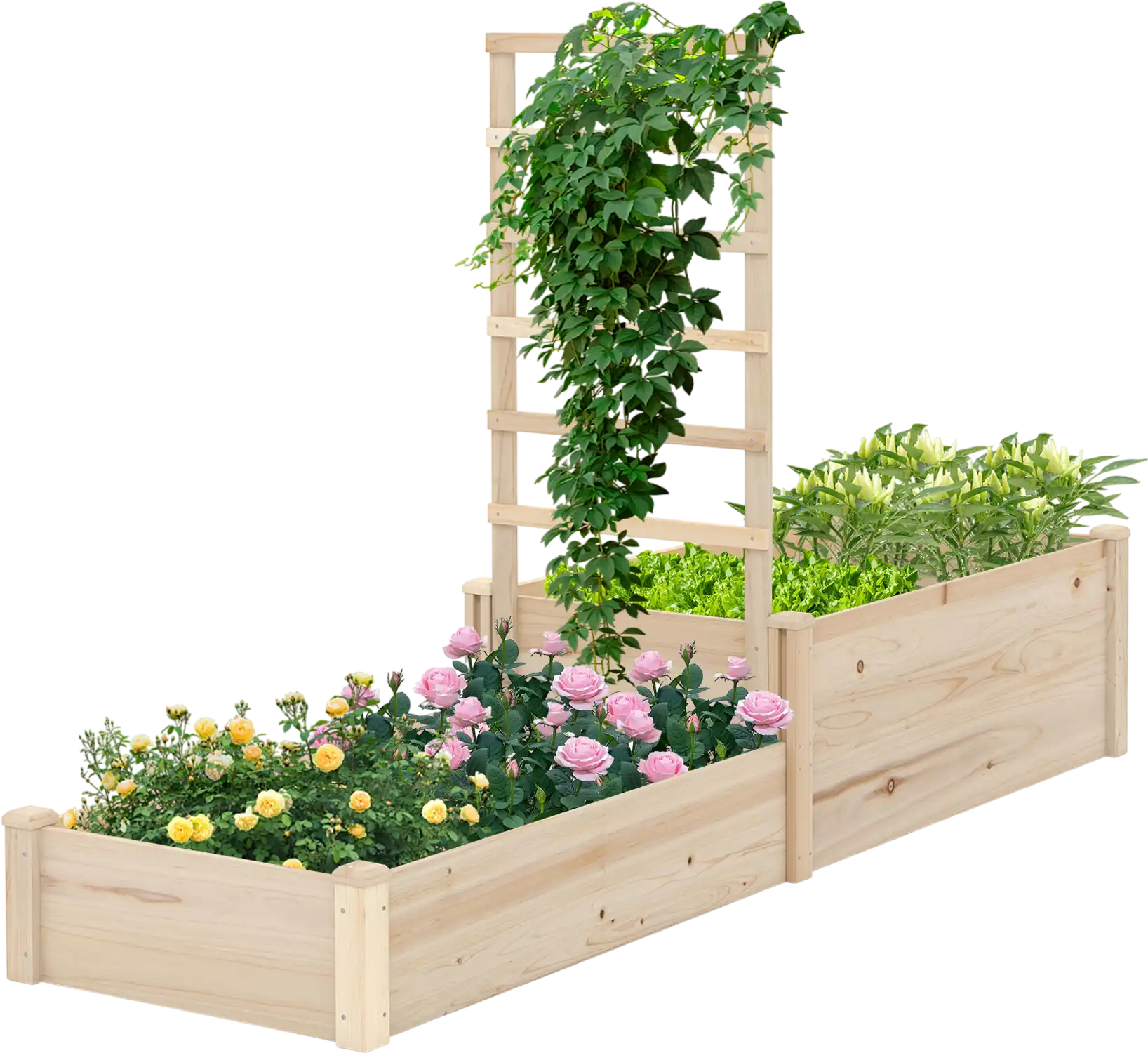 Costway Raised Garden Bed w/ Trellis 87
