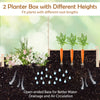 2-tier raised garden bed with trellis, featuring open-ended base for drainage, ideal for flowers and vegetables.