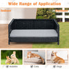 Rattan dog bed with waterproof cushion, suitable for medium small dogs and cats, ideal for indoor and outdoor use.