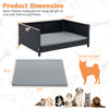 Rattan dog bed with waterproof cushion, 24.5" x 18" x 10", ideal for medium small dogs and cats, suitable for indoor.
