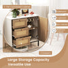 Rattan sideboard buffet cabinet with 1 door and 3 drawers, featuring a 2-tier design for versatile storage in any room.