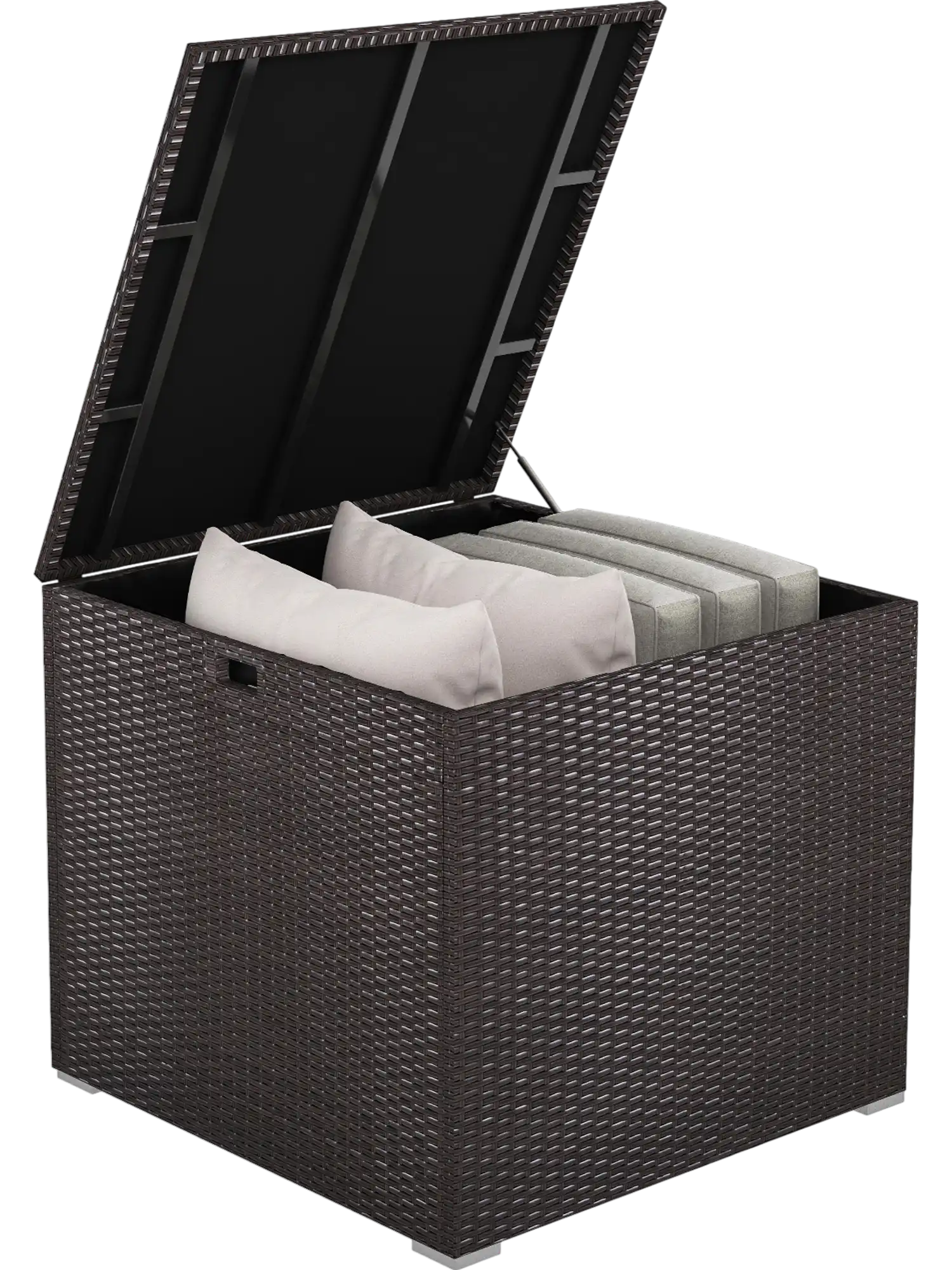 Costway 72 Gallon Rattan Outdoor Storage Box w/ Zippered Liner 62584179 New