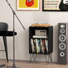 Record Player Stand with Charging Station for Living Room Bedroom-Black - Gallery View 1 of 9