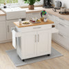 Rolling Kitchen Island Cart with Towel and Spice Rack-White - Gallery View 1 of 17