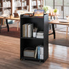 Rolling Podium Stand with 2 Shelves and Lockable Wheels-Black - Gallery View 1 of 11