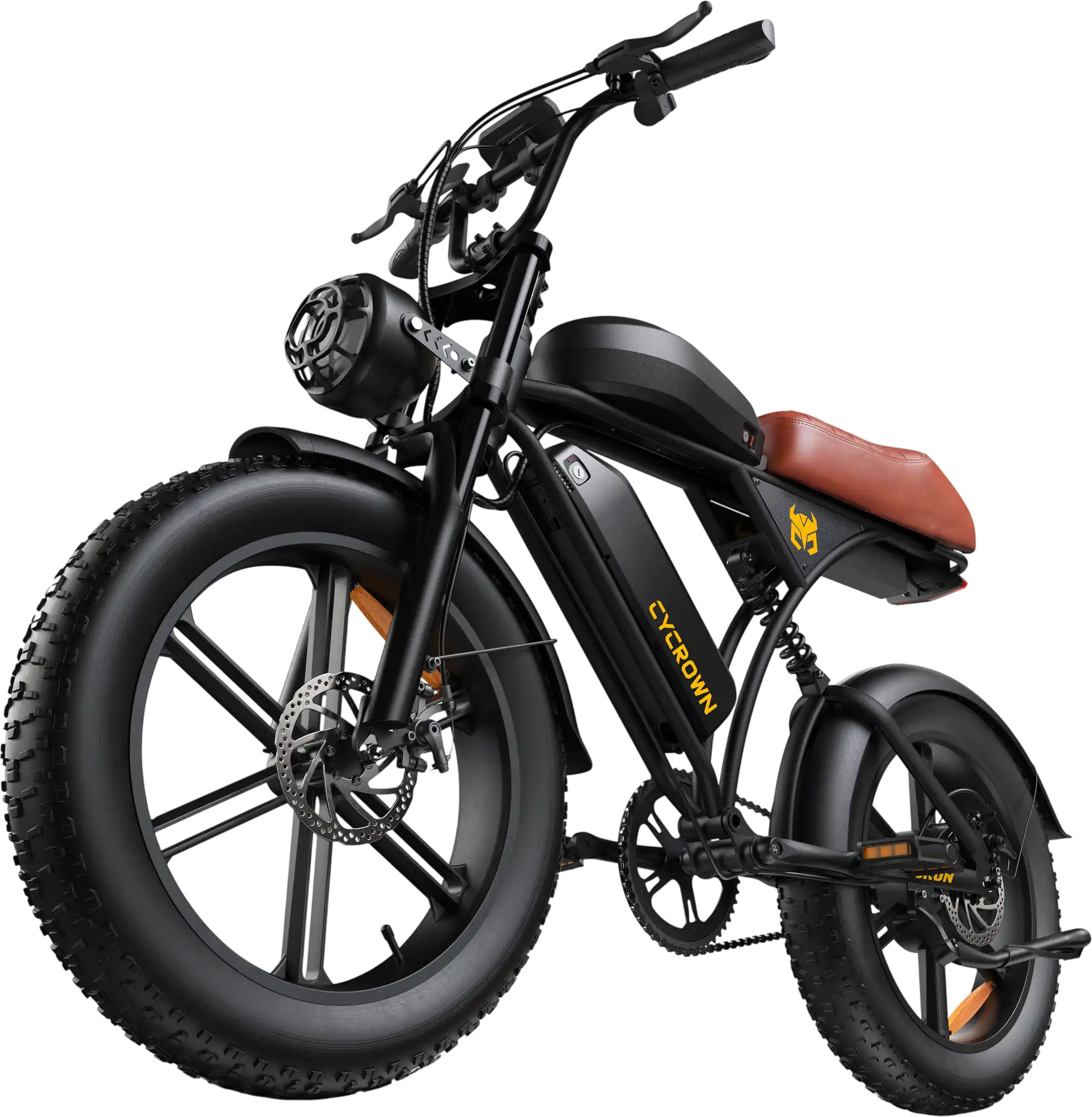 Cycrown CycRun Plus Vintage Moped Electric Bike Dual Battery 110 Mile Range 28 MPH 1250W New