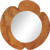 29 Inch Rustic Hanging Vanity Mirror with Teak Wood Frame