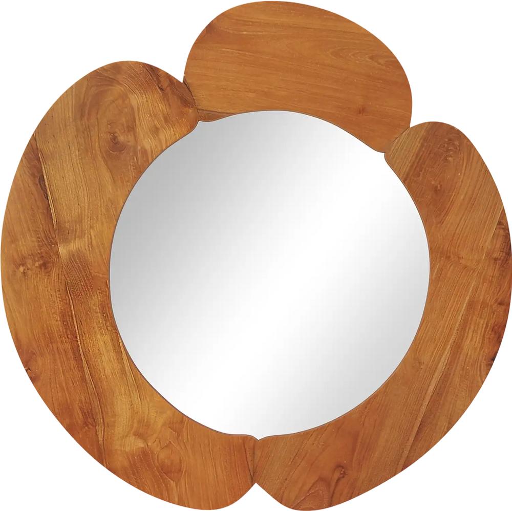 29 Inch Rustic Hanging Vanity Mirror with Teak Wood Frame