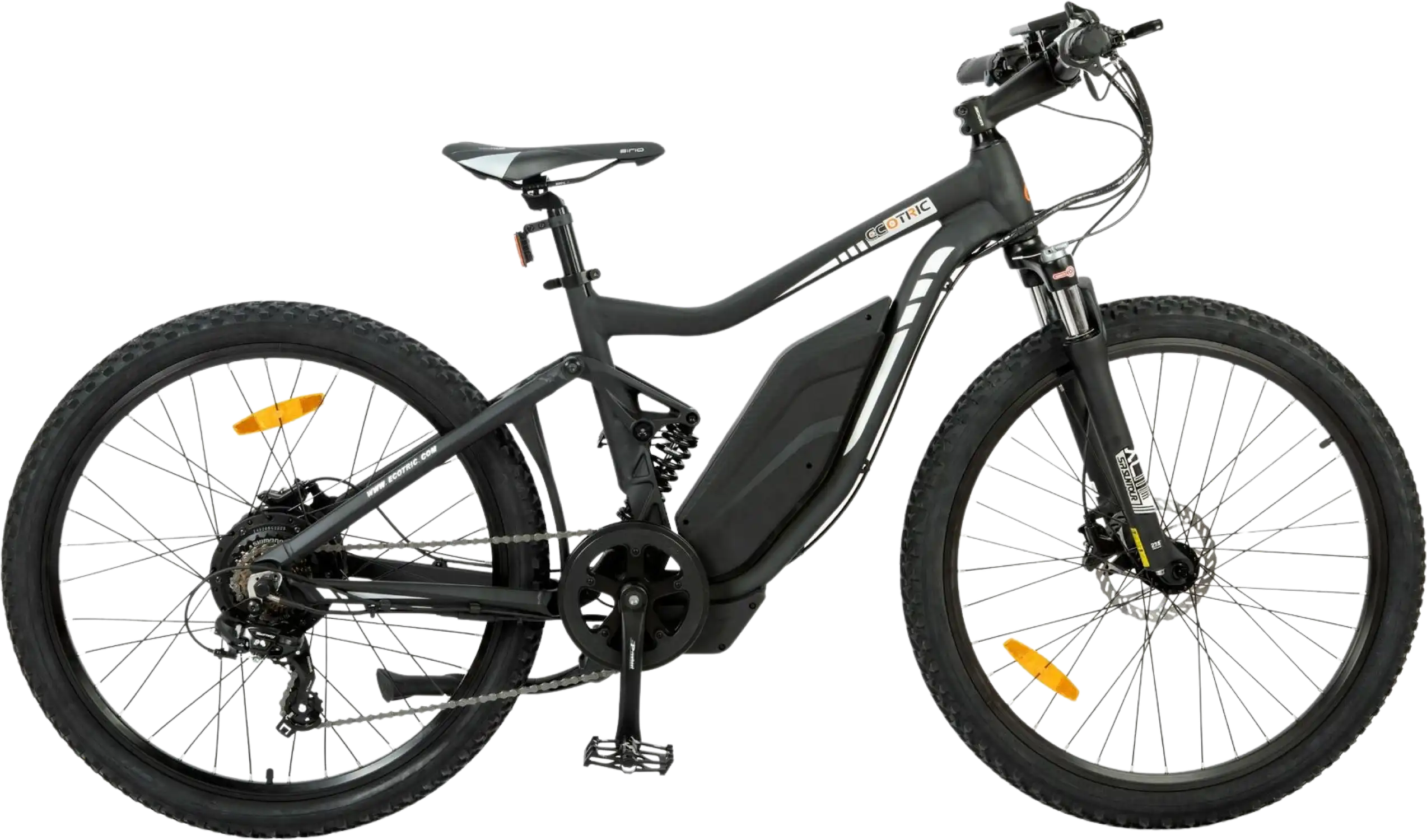 Ecotric Tornado E-Bike 48V 12AH 750W 20 MPH Full Suspension MTB Black – FactoryPure