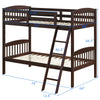 Costway Hardwood Twin Bunk Beds with Inclined Ladder and Safety Guardrails New