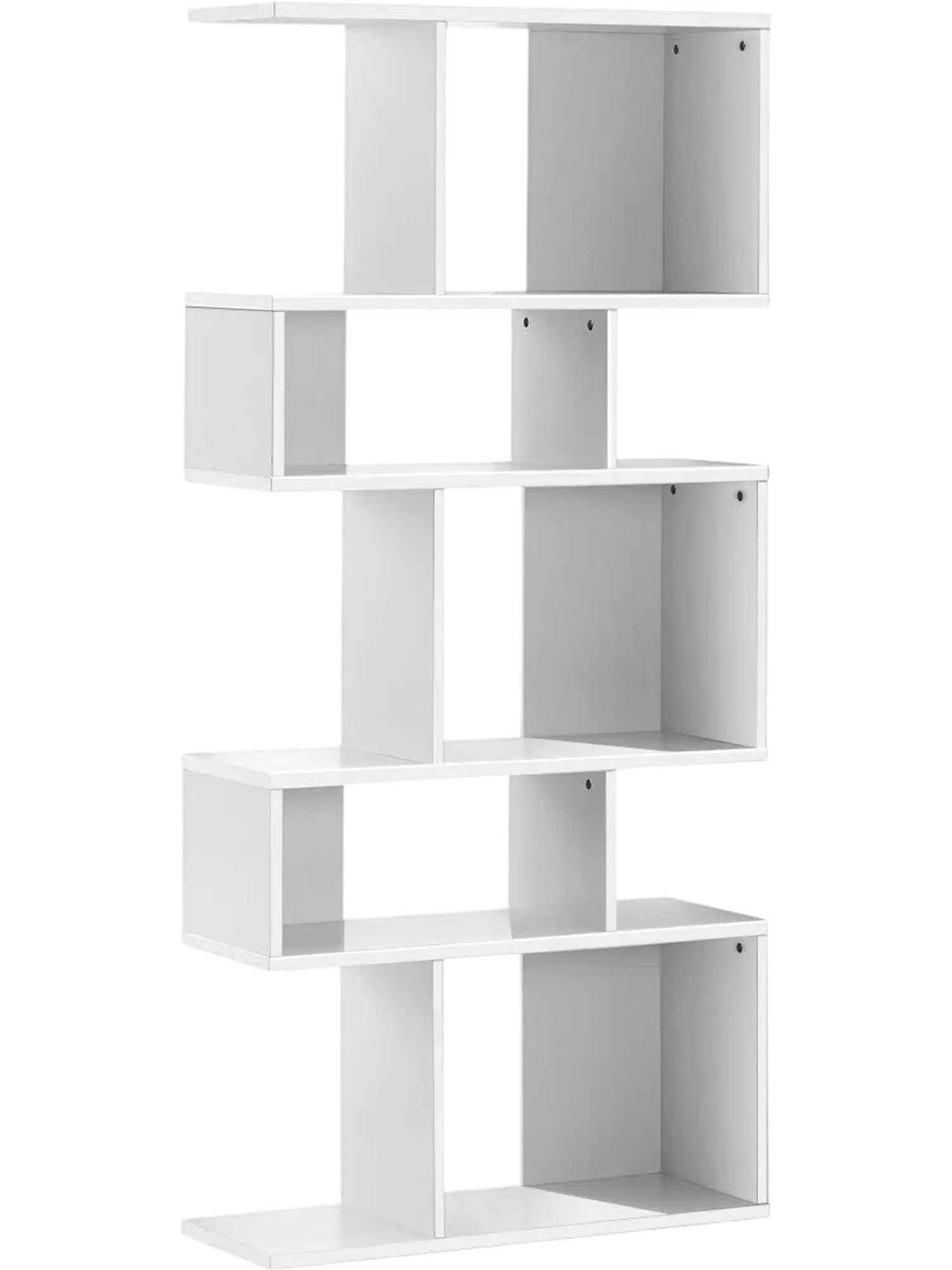 Costway 5-Tier Wood S-Shaped Geometric Bookshelf Bookcase 90285374 New