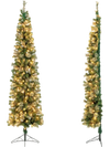 7 Feet Half Christmas Tree with Pine Needles and 150 Lights