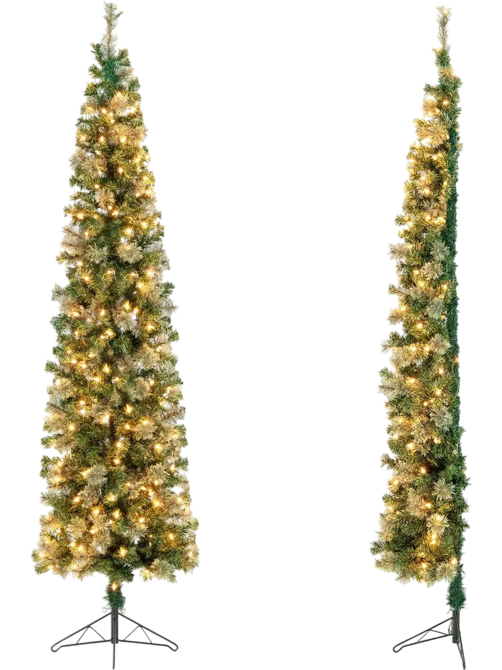 7 Feet Half Christmas Tree with Pine Needles and 150 Lights