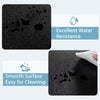 Close-up of the waterproof surface of the black corner computer desk, showcasing excellent water resistance and easy.