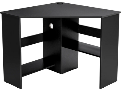 Costway Corner Computer Desk Triangle Writing Workstation w/ Storage Shelf 39615028 New