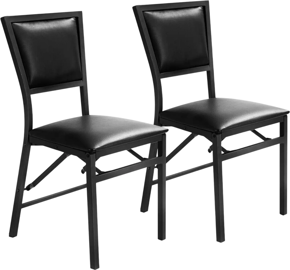 Set of 2 Metal Folding Dining Chair with Space Saving Design