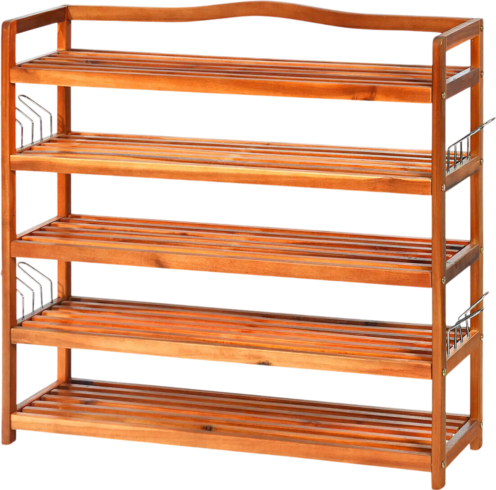 5-Tier Wood Large Shoe Rack Holds up 12-18 Pairs