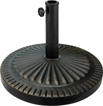 Costway Heavy-Duty Outdoor Market Umbrella Base Bronze 31.5 lbs 52437091 New
