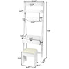 3-in-1 modern shelf vanity set with flip top mirror, featuring ample storage and a comfortable stool for small spaces.