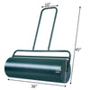 Tow lawn roller with U-shaped handle, 36 x 12 inches, water-filled for leveling gardens and patios.