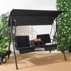 Porch Swing Chair with Adjustable Canopy-Black - Gallery View 1 of 11