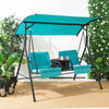 Porch Swing Chair with Adjustable Canopy-Turquoise - Gallery View 1 of 11
