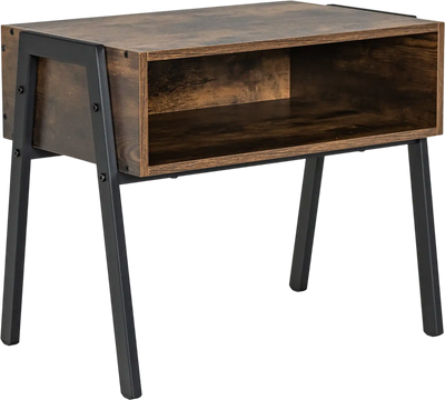 Costway Stackable Nightstand Accent Side Table w/ Metal Frame 42916078 New