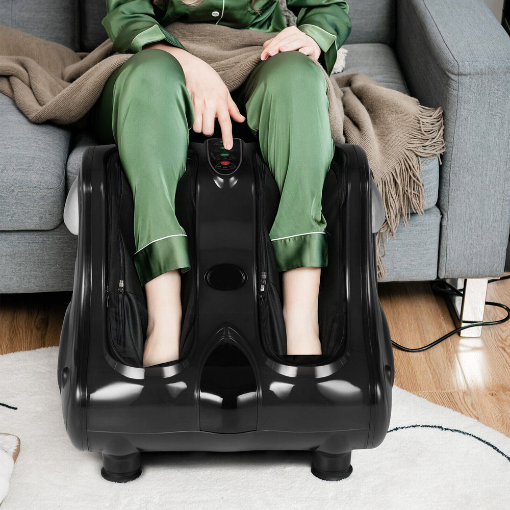 Foot and Calf Massager with Heat Vibration Deep Kneading and Shiatsu-Black - Gallery View 1 of 11